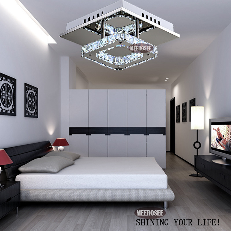 square led crystal chandelier light for aisle porch hallway stairs wth led light bulb 12 watt guarantee