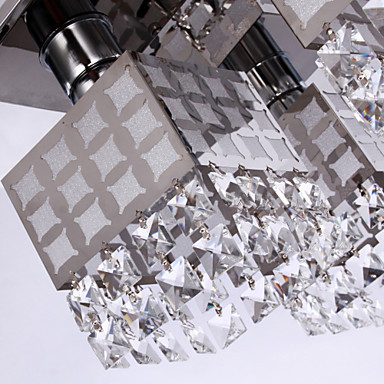 stainless modern crystal led ceiling light lamps with 4 lights for home lustre