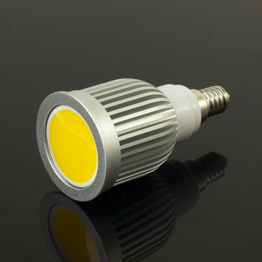 2pcs/lot led cob spotlight e14 85-265v 9w 810lm warm white/whire led bulb spot light