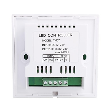 glass 8a touch led dimmer switch controller for warm white to cool white led changing (dc12v-24v)