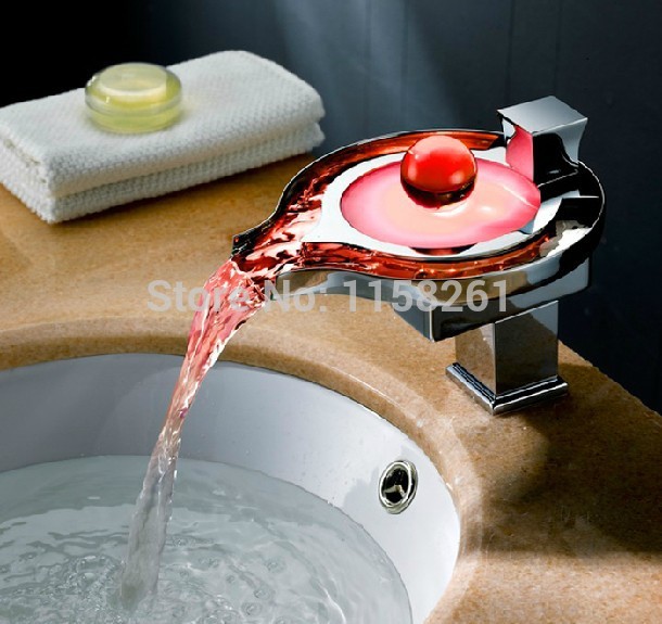 new style design led waterfall basin faucet basin mixer and cold bathroom faucet morden wf-6061