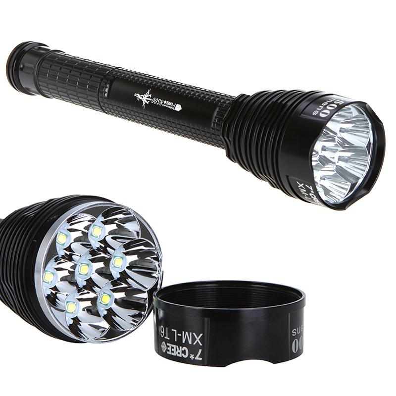 1pc trustfire tr-j18 led flashlight 5 mode 8500 lumens 7 x cree xm-l t6 led by 18650 or 26650