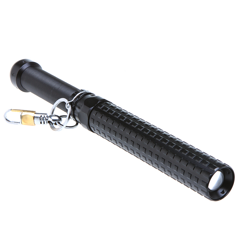 1pcs 500lm cree xpe xre long zoomable led flashlight torch self-defense stick flashlights with a key ring