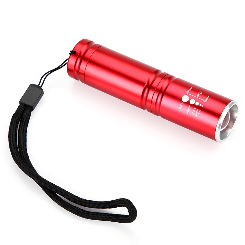 2pcs mini cree led flashlight torch 500lm 3-mode adjustable focus zoom led flash light aa or 14500 battery