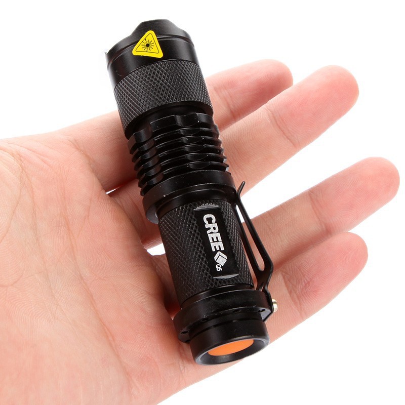 5pcs/lot mini led penlight torch 7w 400lm cree q5 led flashlight adjustable focus zoom flash light lamp