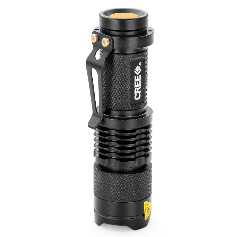 5pcs/lot mini led penlight torch 7w 400lm cree q5 led flashlight adjustable focus zoom flash light lamp