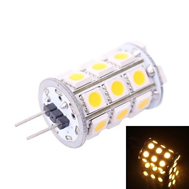 10pcs g4 led 12v 4w 27*smd5050 warm white/white bombillas led lamp bulb g4 12v for car
