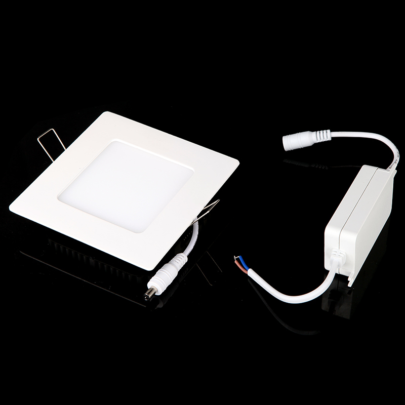 1pcs/lot thin square led panel light 6w ac85-265v 500lm warm white/white panels light wall recessed