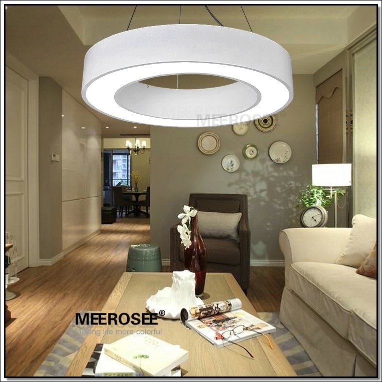 black led ring pendant light fixture lustre meerosee led suspension hanging drop lamp fitting guarantee fast