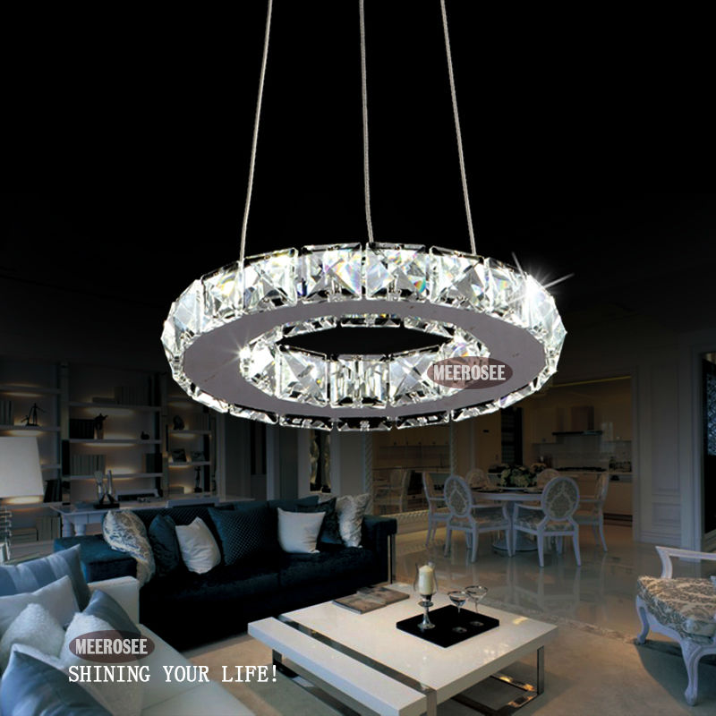silver crystal ring led chandelier crystal lamp / light / lighting fixture modern led circle light