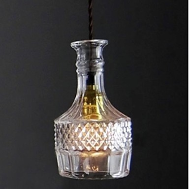crystal glass bottle shape hanging lamp modern led pendant light for home lighting, luminarie lustres e pendentes de sala