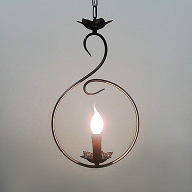 luminaire led artistic vintage pendant lights lamp with 1 light in candle bulb