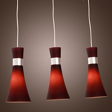 luminaire led stainless steel 3-lights modern pendant light lamps streamline dedigned (purple)