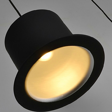 luminaire led top hat modern pendant lights lamp,1 light, european style black aluminum metal painting