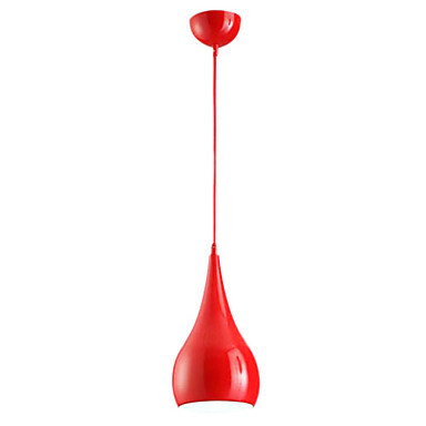 red modern led pendant lights lamp with 1 light for dinning room home lighting pendentes