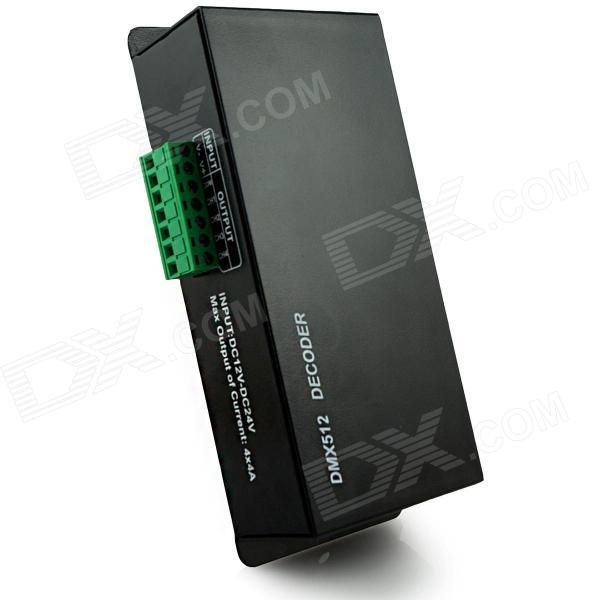 dmx512 decoder driver rgb amplifier controller for led - black (12~24v)