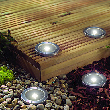 2pc stainless steel solar led underground deck light landscape garden lighting,led floor light