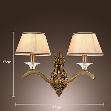 elegant european artistic led wall lamp light with 2lights for home indoor lighting, wall sconce