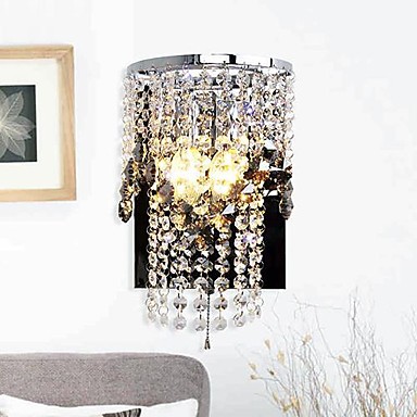 modern led crystal wall lamp with 2 lights for home lighting,crystal wall sconce arandela lampara de pared