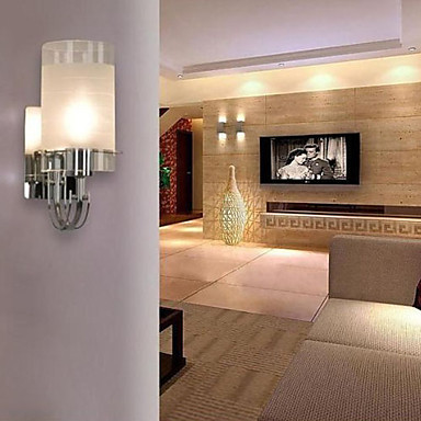 modern led wall lamp lights for home with cylinder frosted glass shade wall sconce
