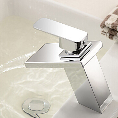 brass waterfall bathroom sink faucet chrome basin mixer tap
