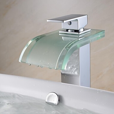 glass faucets bathroom temperature sensitive 3 color changing led faucet single handle modern chrome faucet