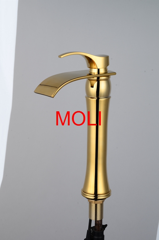luxury gold faucets single handle basin sink mixer bathroom tall faucet torneiras para pia de banheiro
