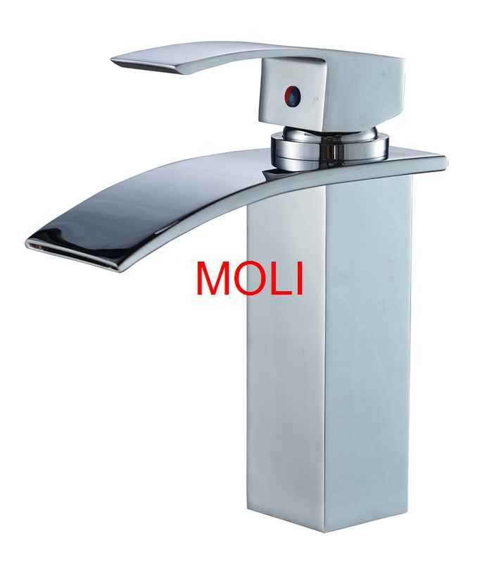 vessel sink faucets chrome finish waterfall taps bathroom basin mixer torneiras para pia de banheiro