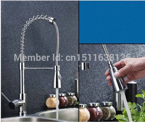contemporary new chrome brass deck mounted spring kitchen faucet sink mixer tap