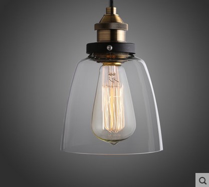 60w edison retro loft style vintage industrial lighting pendant lights with glass lamp shade,lustres de sala teto
