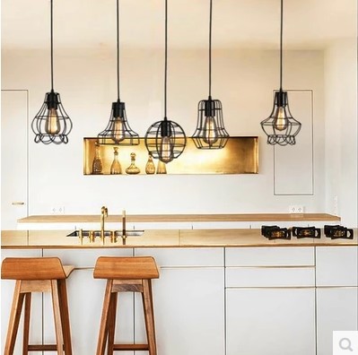 60w industrial vintage pendant lamp light fixtures for dinning living room in american country retro loft style