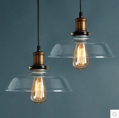 60w loft style vintage lamp industrial pendant light fixtures with glass lampshade,edison retro lamp industrial