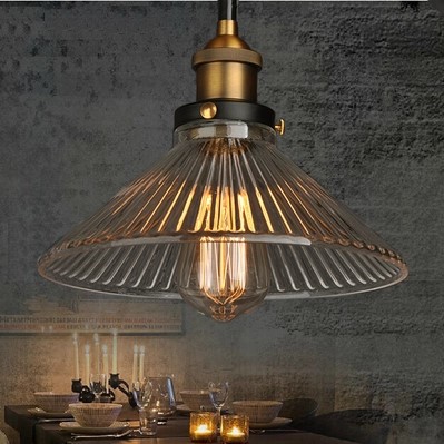 60w retro loft style edison pendant light vintage industrial lamp in glass lampshade,lamparas industrial vintage