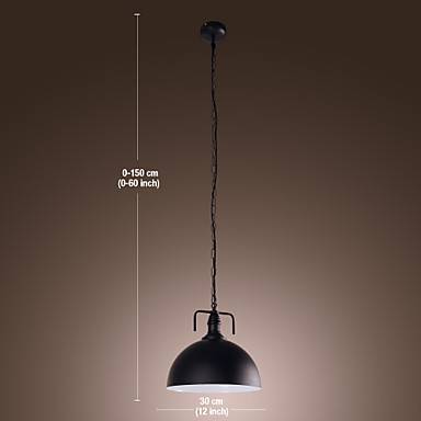 60w retro loft style edison vintage industrial pendant light lamp for home lighting,with black hemisphere shade