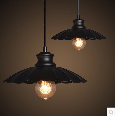 60w retro loft style edison vintage lamp industrial pendant light lamp fixtures with black lampshade,lustre para quarto