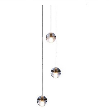 handing modern crystal pendant light lamp, 3 lights, crystal ball metal plating