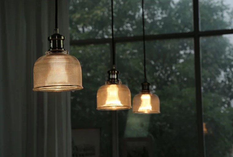 retro edison loft lamp vintage industrial pendant light fixtures with glass lampshade,lampara colgante de techo