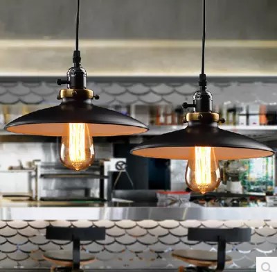 retro loft style edison vintage pendant light industrial lamps fixtures with lampshade,lamparas de techo vintage