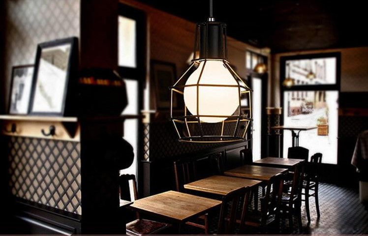 retro loft style industrial lamp vintage pendant light fixtures with metal cages,lustre para sala