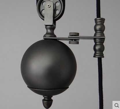 retro loft style vintage industrial pulley pendant light lamp in glass lamp shade,lustres de sala teto