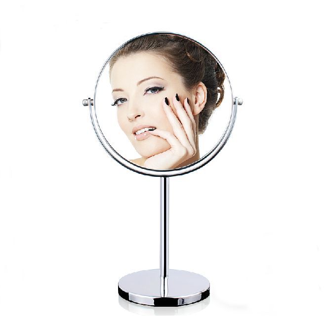 8 inch plastic whole bathroom dual side table magnifying makeup shaving & cosmetic mirror oval shape table mirror gift 498