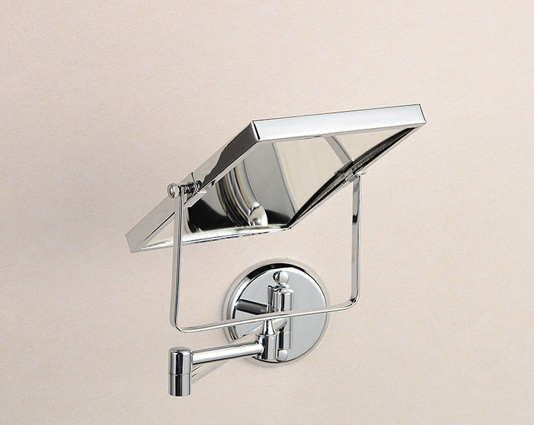 8" double side bathroom folding brass shave makeup mirror chromed wall mounted extend with arm round base 3x magnifying 1758