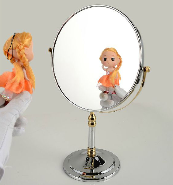 8" dual makeup mirrors 1:1 and 1:3 magnifier 360 degree hd cosmetic bathroom double faced bath mirror espelho makeup 728ga