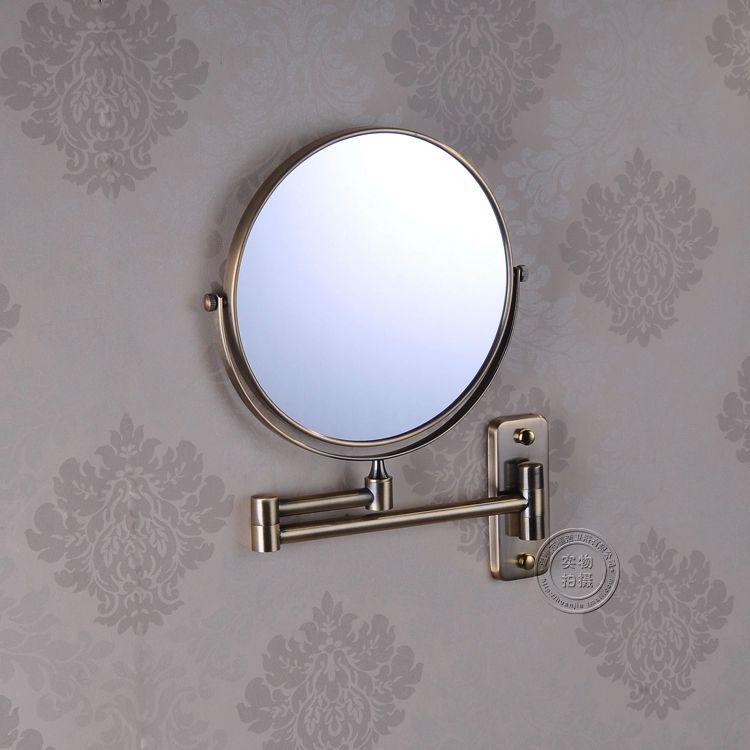 luxry brass 8' inch antique shaving cosmetic mirror double side adjustable bedroom european style bathroom 1208f