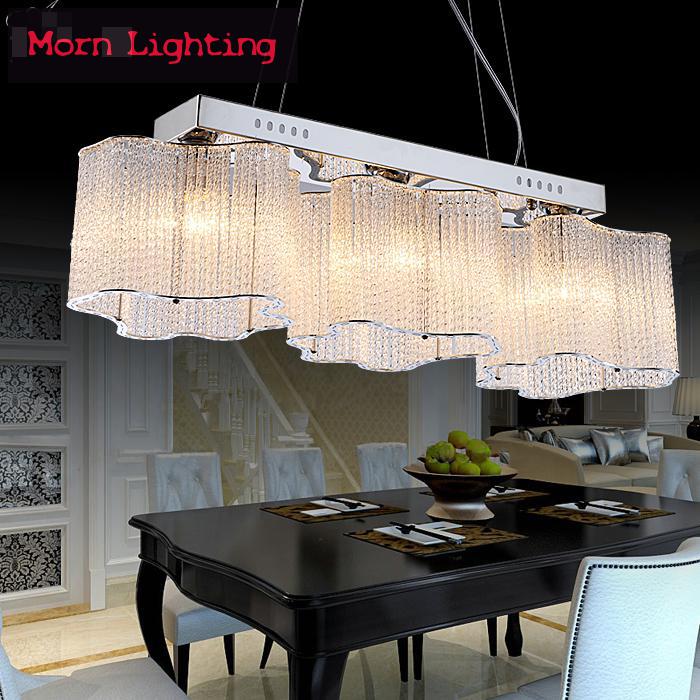 led dining room lamp three head creative rectangular modern simple personality bar lighting modern rectangle chandelier