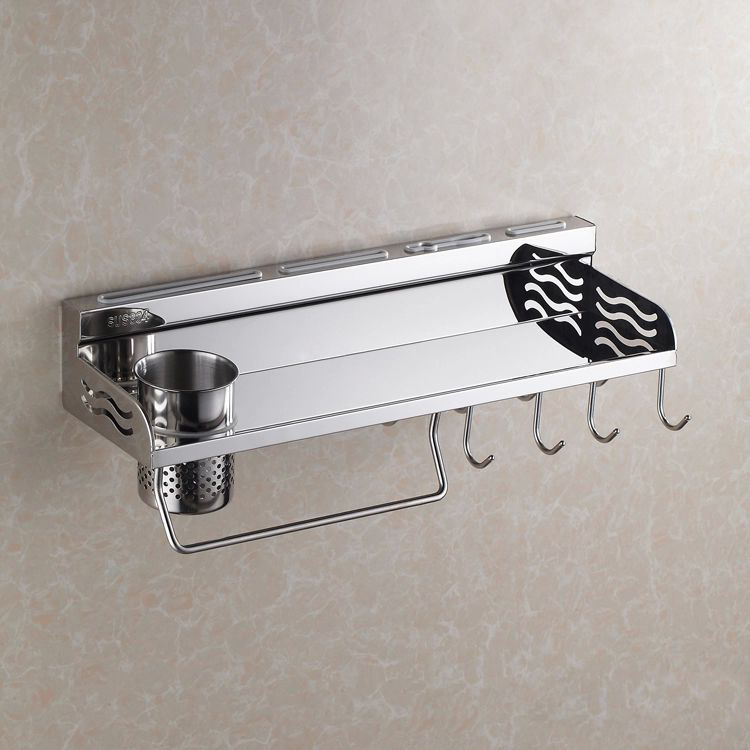 nice 50cm multi-function storage rack knife chopping block holder including a hanging rod and 4 hooks 7150