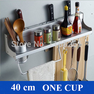 space aluminium kitchen shelf, kitchen rack, cooking utensil tools hook rack, kitchen holder & storage 40cm kitchen aid yh-2140