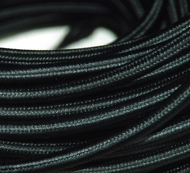 30m/lot 3 wire x 0.75mm2 braided textile cable fabric wire color braided wire black color