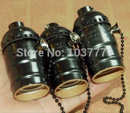 with switch black/bronze/gold/silver color socket 50pcs/lot e27 lighting accessories eadison bulb holders