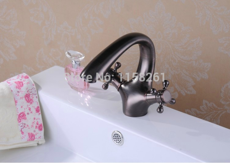 antique brass double handle bathroom basin mixer tap sink faucet vanity faucet bath faucet mixer tap hj-6652r